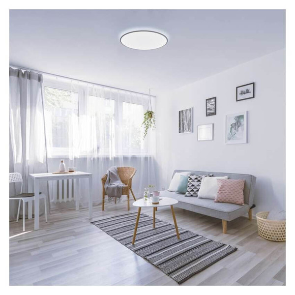 Emos LED Deckenleuchte Alvi 24W CCT warm-/tageslichtweiss 2700K/6500K dimmbar Fernbedienung Weiß Stahl Ø36cm ZM5165