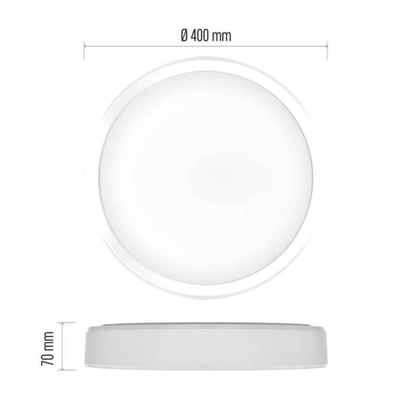 Emos LED Deckenleuchte Ilvi 30W CCT warm-/tageslichtweiss 2700K/6500K dimmbar Fernbedienung Weiß Stahl Ø40cm ZM5168