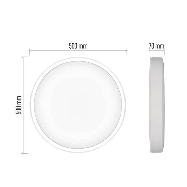 Emos LED Deckenleuchte GoSmart 45W CCT warm-/tageslichtweiss 2700K/6500K dimmbar Fernbedienung WiFi Weiß Stahl Ø50cm ZM5192