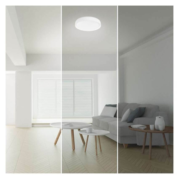 Emos LED Deckenleuchte GoSmart 45W CCT warm-/tageslichtweiss 2700K/6500K dimmbar Fernbedienung WiFi Weiß Stahl Ø50cm ZM5192