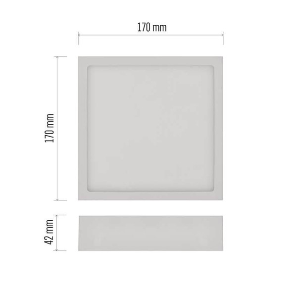 Emos LED Anbauleuchte, Deckenleuchte Nexxo 12,5W CCT warm-/neutralweiss 3000K/3500K/4000K Weiß Stahl 17x17cm ZM6133
