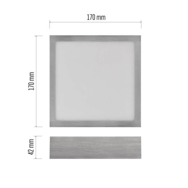 Emos LED Anbauleuchte, Deckenleuchte Nexxo 12,5W CCT warm-/neutralweiss 3000K/3500K/4000K Nickel poliert Stahl 17x17cm ZM6233