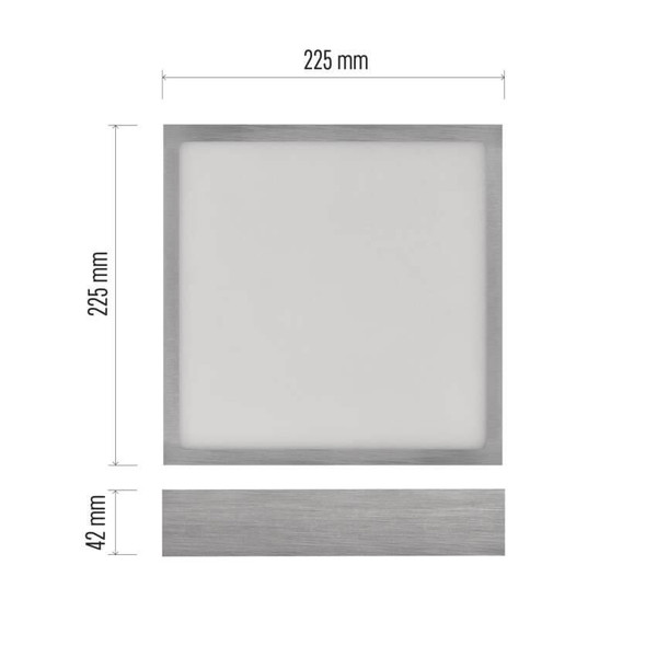 Emos LED Anbauleuchte, Deckenleuchte Nexxo 21W CCT warm-/neutralweiss 3000K/3500K/4000K Nickel poliert Stahl 22,5x22,5cm ZM6243
