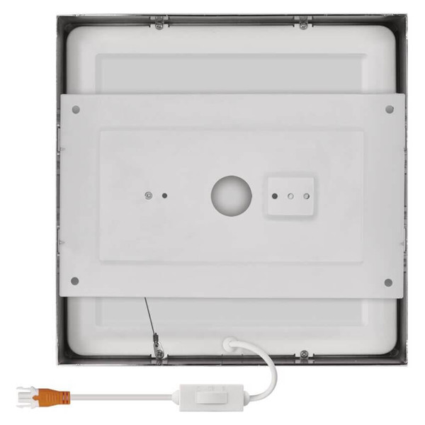 Emos LED Anbauleuchte, Deckenleuchte Nexxo 21W CCT warm-/neutralweiss 3000K/3500K/4000K Nickel poliert Stahl 22,5x22,5cm ZM6243