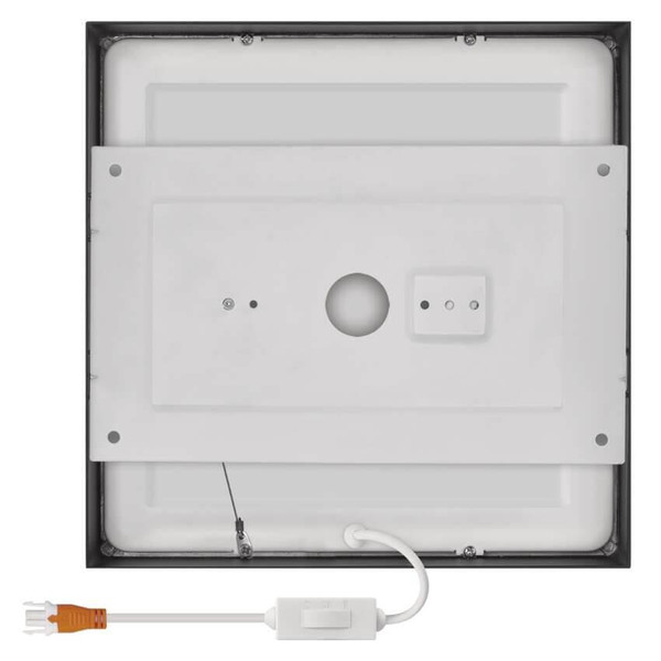 Emos LED Anbauleuchte, Deckenleuchte Nexxo 21W CCT warm-/neutralweiss 3000K/3500K/4000K Schwarz Stahl 22,5x22,5cm ZM6343
