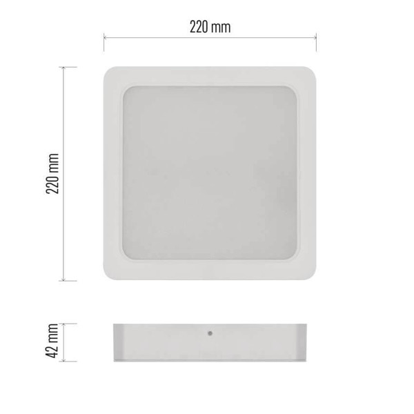 Emos LED Panel Rubic 24W neutralweiss 4000K Weiß 22x22cm ZM6452