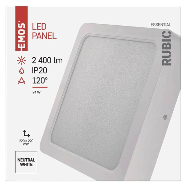 Emos LED Panel Rubic 24W neutralweiss 4000K Weiß 22x22cm ZM6452