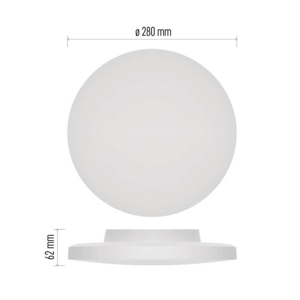 Emos LED Anbauleuchte, Deckenleuchte Dioni 15W CCT warm-/neutral-/tageslichtweiss 3000K/4000K/5700K IP55 Weiß Ø28cm ZM7150