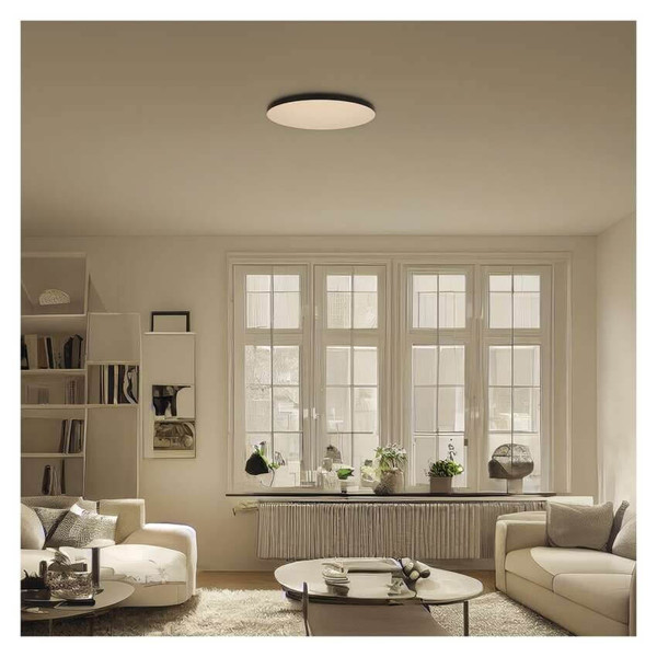 Emos LED Anbauleuchte, Deckenleuchte Dioni 18W CCT warm-/neutral-/tageslichtweiss 3000K/4000K/5700K IP55 Schwarz Ø36cm ZM7154