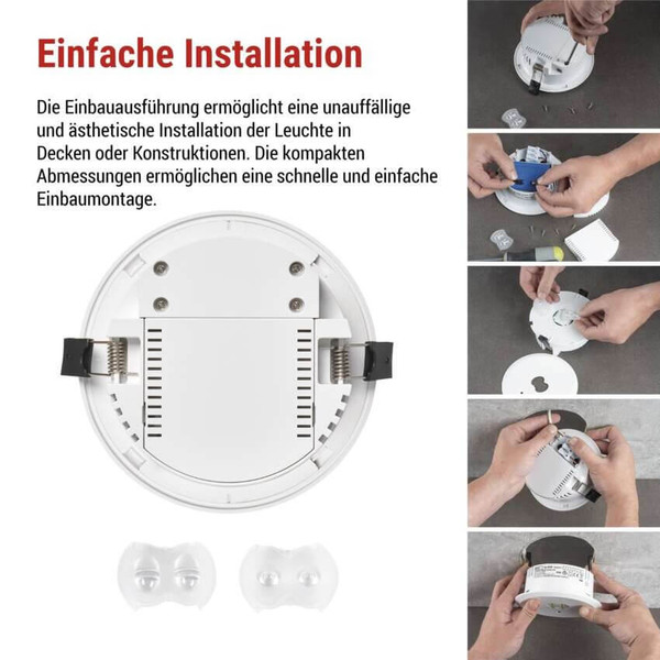 Emos LED Notleuchte Orsu 6W neutralweiss 5000K Akku Weiß Ø14cm ZN1320