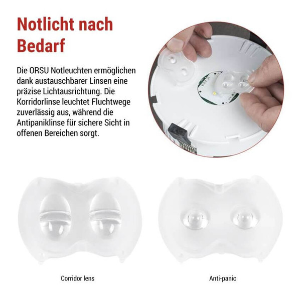 Emos LED Notleuchte Orsu 6W neutralweiss 5000K Akku Weiß Ø14cm ZN1320