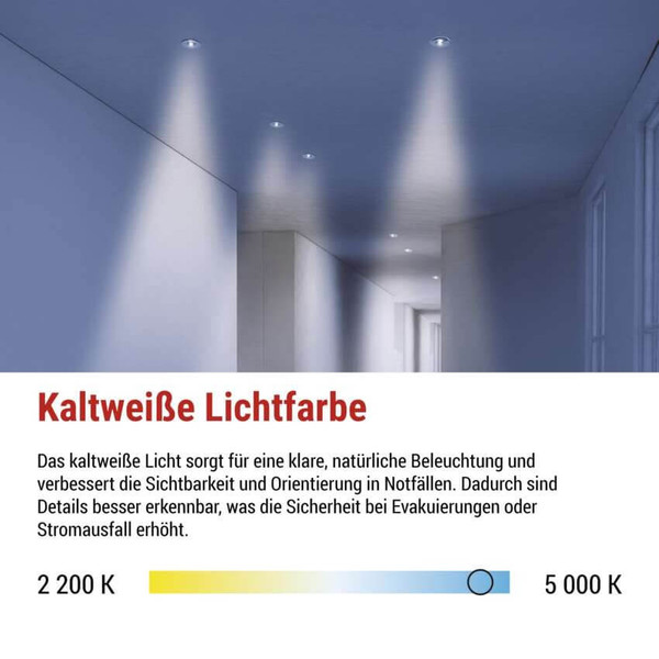 Emos LED Notleuchte Orsu 6W neutralweiss 5000K Akku Weiß Ø14cm ZN1320
