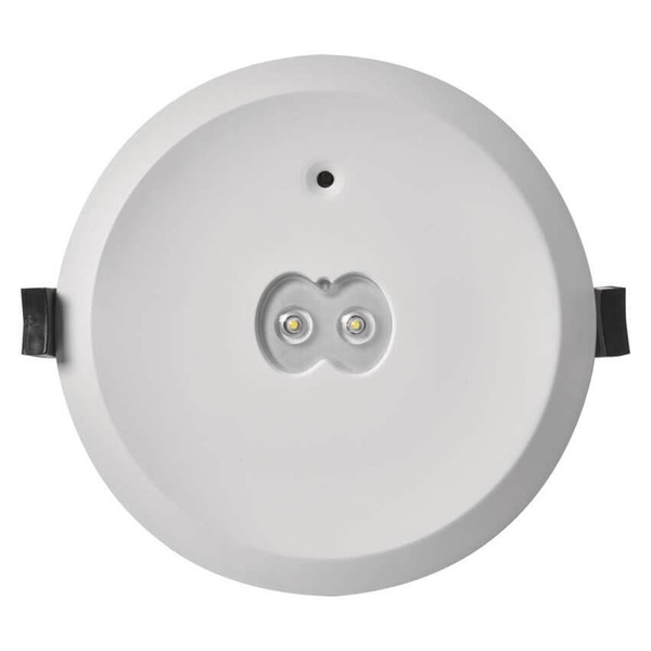 Emos LED Notleuchte Orsu 6W neutralweiss 5000K Akku Weiß Ø14cm ZN1320