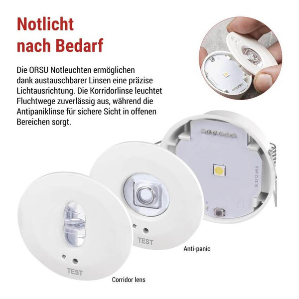 Emos LED Notleuchte Orsu 1W tageslichtweiss 6500K Akku Weiß Ø5cm ZN1330