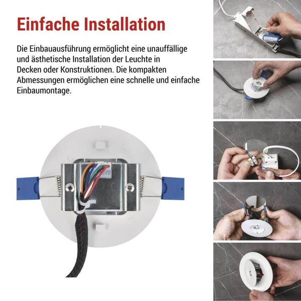 Emos LED Notleuchte Orsu 2W tageslichtweiss 6500K Akku Weiß Ø9,5cm ZN1340