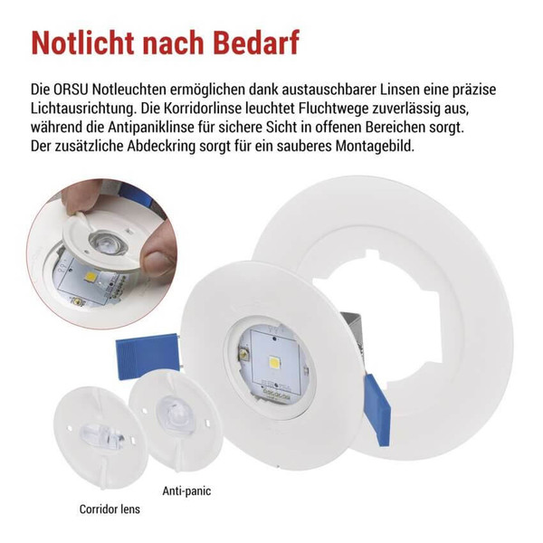 Emos LED Notleuchte Orsu 2W tageslichtweiss 6500K Akku Weiß Ø9,5cm ZN1340