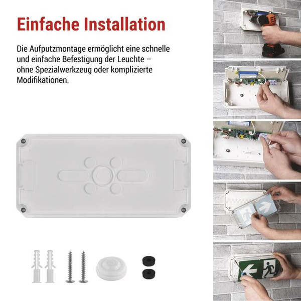 Emos LED Notleuchte Nessi 3W tageslichtweiss 6500K Akku IP66 Weiß 25x12cm ZN2120