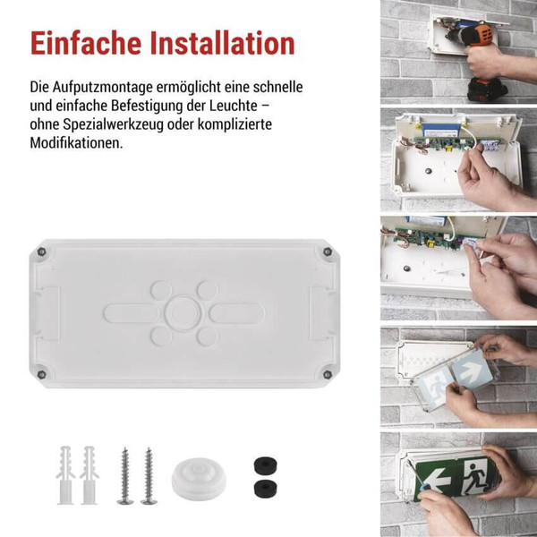 Emos LED Notleuchte Nessi 4W tageslichtweiss 6500K Akku IP66 Weiß 25x12cm ZN2130
