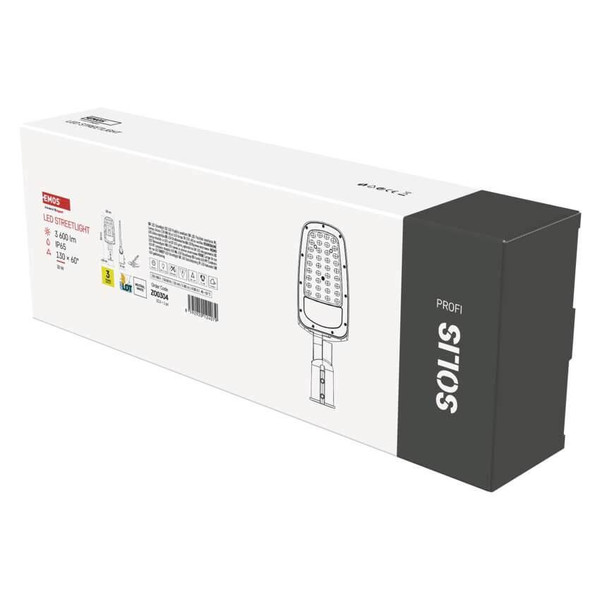 Emos LED Straßenleuchte Solis 30W neutralweiss 4000K IP65 Grau Aluminium 41x15cm ZO0304