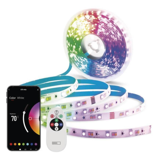 Emos LED Streifen RGB 11W CCT warm-/tageslichtweiss 2700K/6500K WiFi 200cm ZPW218R