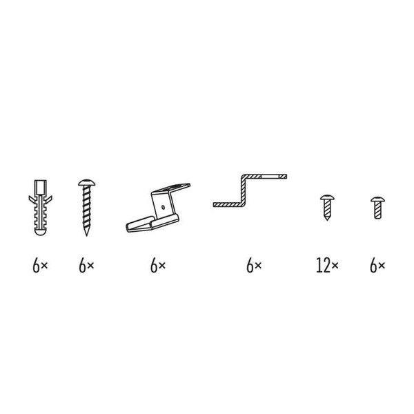 Emos Leuchtenzubehör 6 Haken für Panel 120x30cm Metall ZR9011