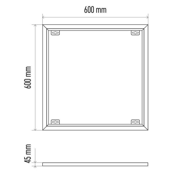 Emos Aufbaurahmen für Panel für LED-Panel 60x60cm 45mm schraubenlos Aluminium Weiß ZR9034