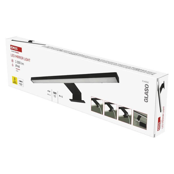 Emos LED Spiegelleuchte Glaso 10W neutralweiss 4000K IP44 Aluminium 50x13cm ZS2164
