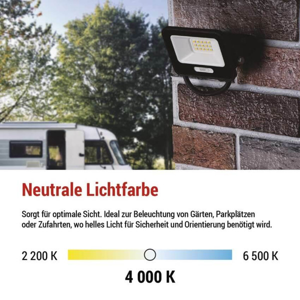 Emos LED Fluter Glaro 10W neutralweiss 4000K IP65 Schwarz Aluminium ZS2214B