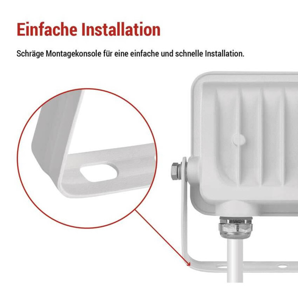Emos LED Fluter Glaro 10W neutralweiss 4000K IP65 Weiß Aluminium ZS2214W