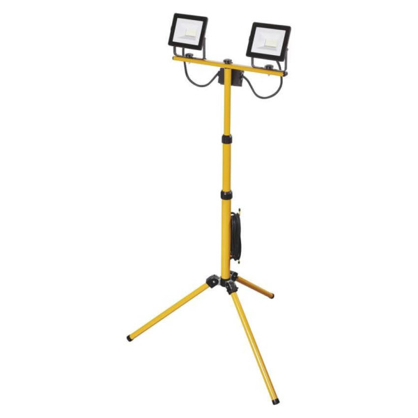 Emos LED Fluter Set mit Stativ Hobby Slim 2x 20,5W neutralweiss 4000K IP65 Schwarz Gelb Aluminium 86x86cm ZS2221.2