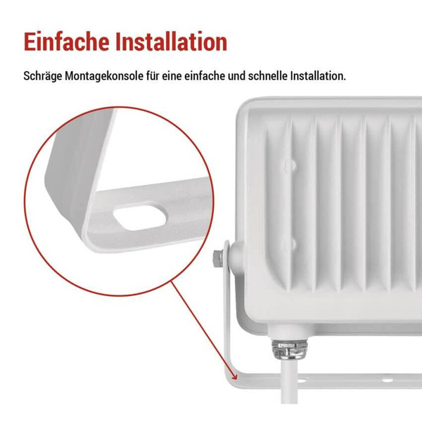 Emos LED Fluter Glaro 30W neutralweiss 4000K IP65 Weiß Aluminium 16x14cm ZS2234W