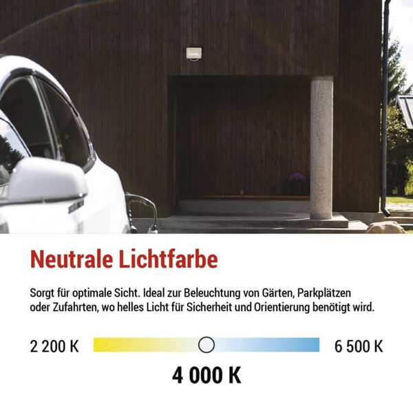 Emos LED Fluter Glaro 30W neutralweiss 4000K IP65 Weiß Aluminium 16x14cm ZS2234W
