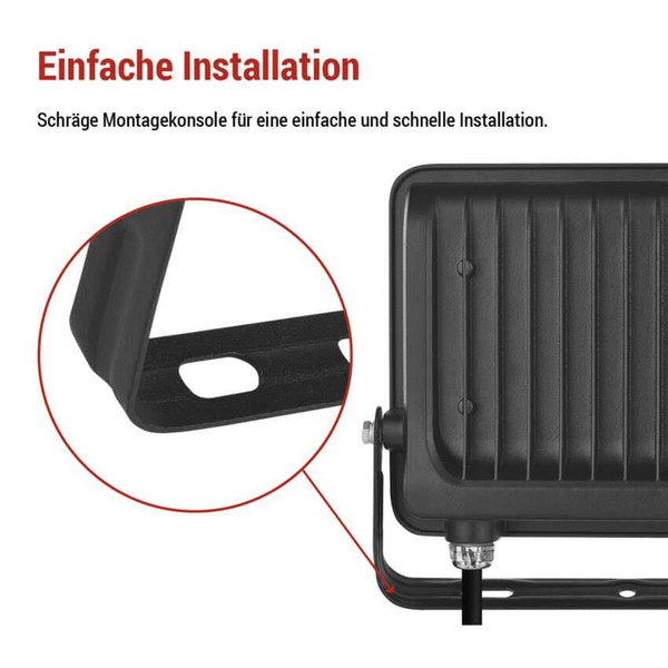 Emos LED Fluter Glaro 50W neutralweiss 4000K IP65 Schwarz Aluminium 19x16,5cm ZS2244B