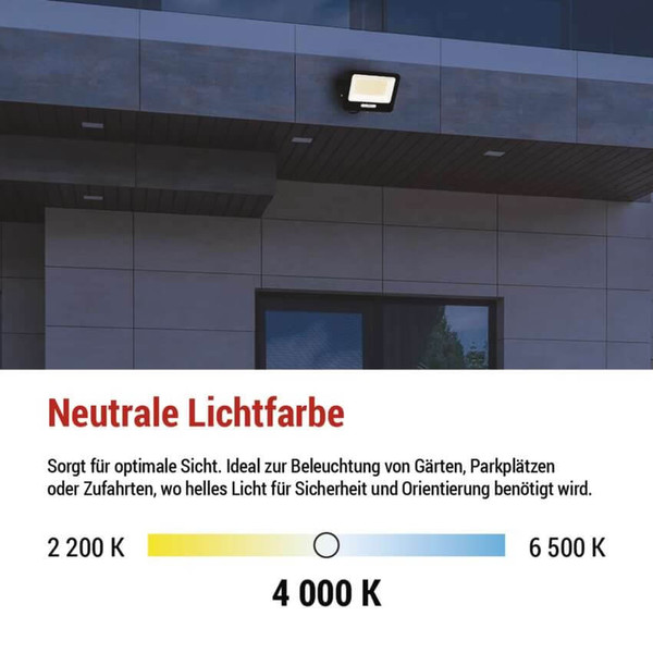 Emos LED Fluter Glaro 100W neutralweiss 4000K IP65 Schwarz Aluminium 24x20cm ZS2254B