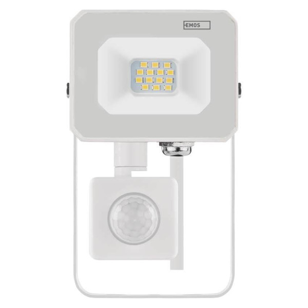 Emos LED Fluter mit Bewegungsmelder Simpo 10W neutralweiss 4000K IP44 Weiß Aluminium ZS2313W