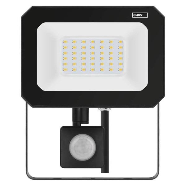 Emos LED Fluter mit Bewegungsmelder Simpo 30W neutralweiss 4000K IP44 Schwarz Aluminium 14x17,5cm ZS2333
