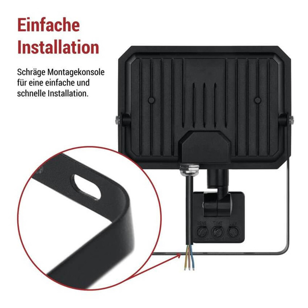 Emos LED Fluter mit Bewegungsmelder Simpo 30W neutralweiss 4000K IP44 Schwarz Aluminium 14x17,5cm ZS2333