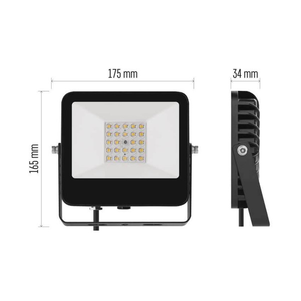 Emos LED Fluter Aveno 20W neutralweiss 4000K IP66 Schwarz Aluminium 17,5x16,5cm ZS2413