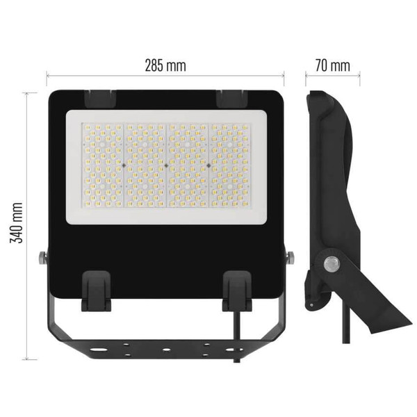 Emos LED Fluter Aveno 100W einstellbar neutralweiss 4000K IP66 Schwarz Aluminium 29x27cm ZS2443