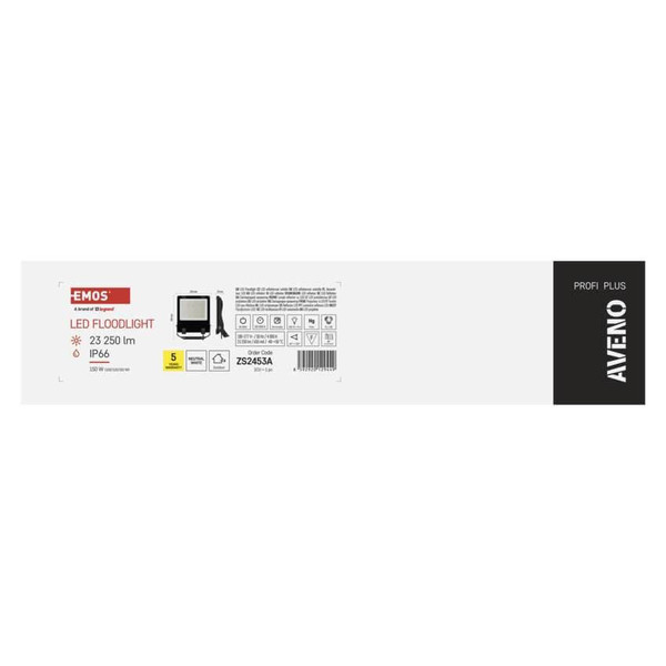 Emos LED Fluter Aveno 150W einstellbar neutralweiss 4000K IP66 Schwarz Aluminium 29x34,5cm ZS2453A