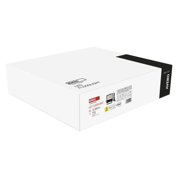 Emos LED Fluter Aveno 200W einstellbar neutralweiss 4000K IP66 Schwarz Aluminium 37x39cm ZS2463