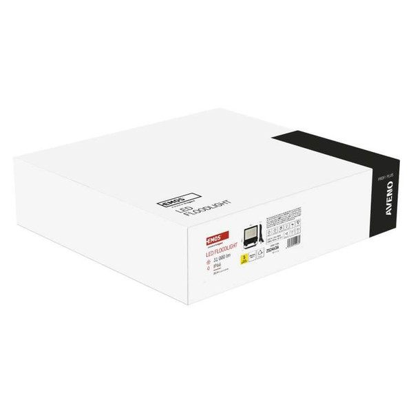Emos LED Fluter Aveno 200W einstellbar neutralweiss 4000K IP66 Schwarz Aluminium 37x39cm ZS2463A