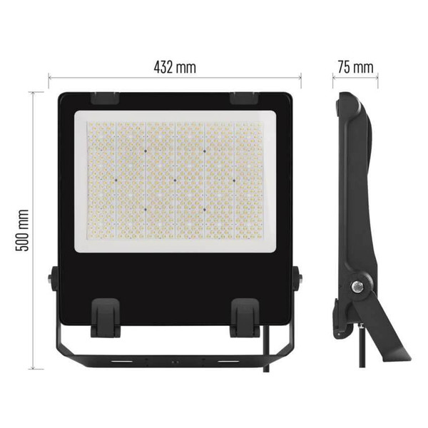 Emos LED Fluter Aveno 300W einstellbar neutralweiss 4000K IP66 Schwarz Aluminium 43x42,5cm ZS2473