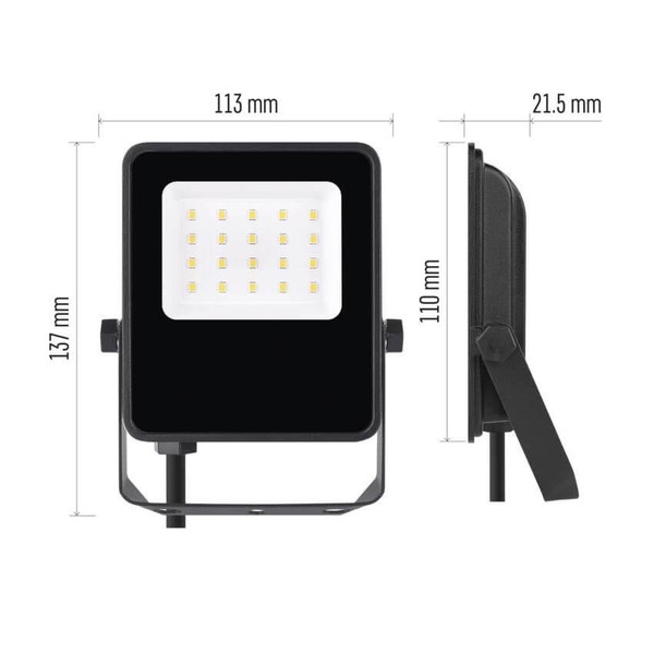 Emos LED Fluter Visio 10W neutralweiss 4000K IP65 Schwarz Aluminium 11x14cm ZS2513
