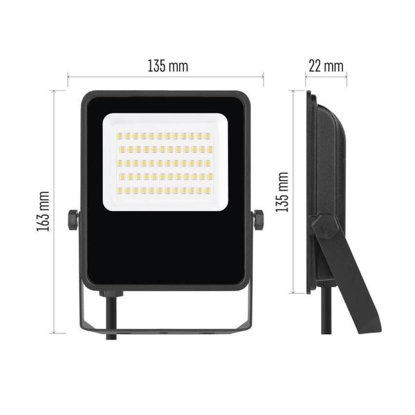 Emos LED Fluter Visio 30W neutralweiss 4000K IP65 Schwarz Aluminium 16x13,5cm ZS2533