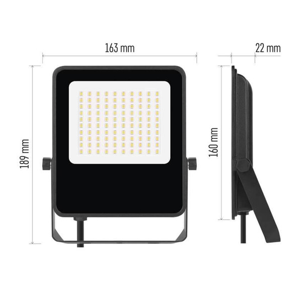 Emos LED Fluter Visio 50W neutralweiss 4000K IP65 Schwarz Aluminium 19x16cm ZS2543