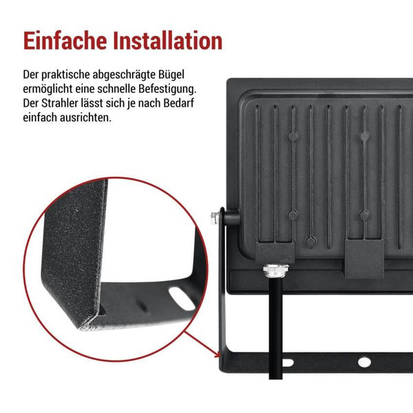 Emos LED Fluter Tambo Evo 50W neutralweiss 4000K IP65 Schwarz Aluminium 19x15cm ZS2544