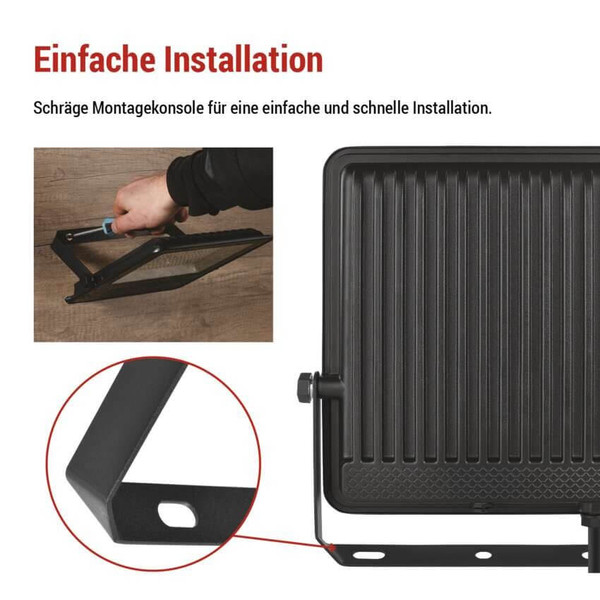 Emos LED Fluter Visio 100W neutralweiss 4000K IP65 Schwarz Aluminium 26x23cm ZS2553