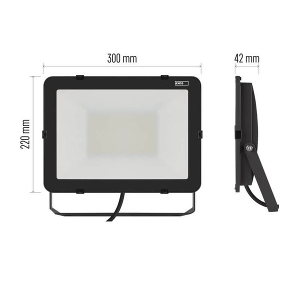 Emos LED Fluter Inovo 100W neutralweiss 4000K IP65 Anthrazit Aluminium 30x22cm ZS2652