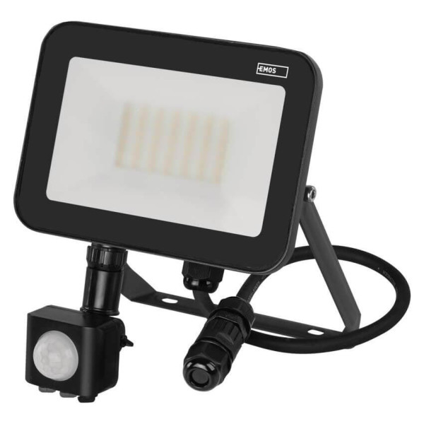 Emos LED Fluter mit Bewegungsmelder Inovo 30W neutralweiss 4000K IP65 Anthrazit Aluminium 16x11cm ZS2732